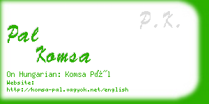 pal komsa business card